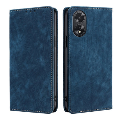 RFID Anti-theft Brush Magnetic Leather Phone Case, For OPPO Reno11 F 5G, For OPPO Find X7 5G, For OPPO Find X7 Ultra 5G, For OPPO A38 4G / A18 4G