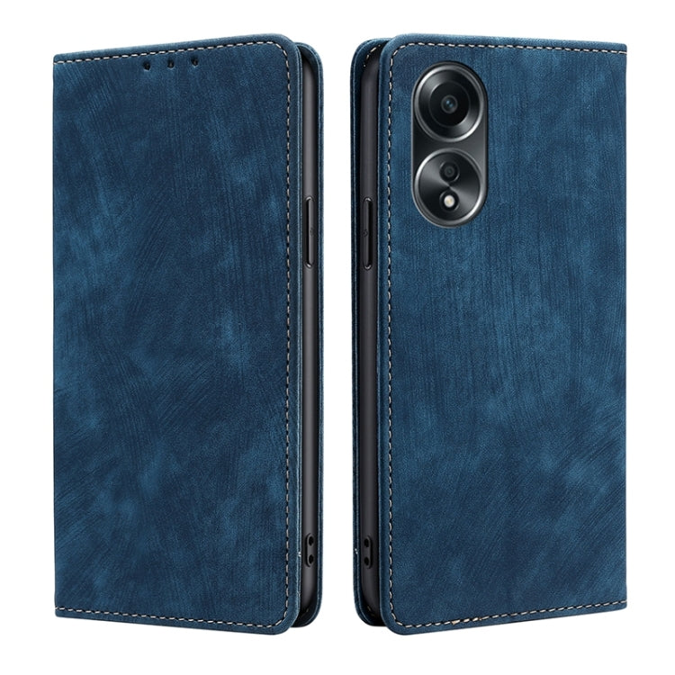 RFID Anti-theft Brush Magnetic Leather Phone Case, For OPPO A2 Pro 5G, For OPPO A58 4G, For OPPO Reno10 5G / Reno10 Pro 5G Global, For OPPO A78 4G