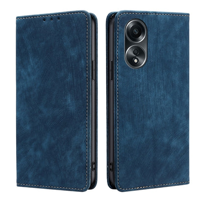 RFID Anti-theft Brush Magnetic Leather Phone Case, For OPPO A2 Pro 5G, For OPPO A58 4G, For OPPO Reno10 5G / Reno10 Pro 5G Global, For OPPO A78 4G
