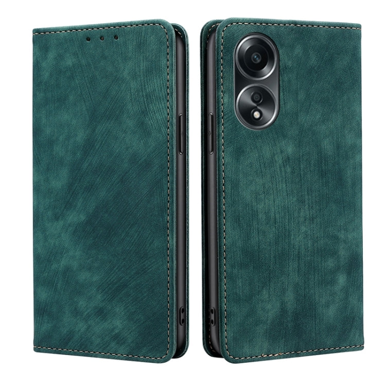 RFID Anti-theft Brush Magnetic Leather Phone Case, For OPPO A2 Pro 5G, For OPPO A58 4G, For OPPO Reno10 5G / Reno10 Pro 5G Global, For OPPO A78 4G