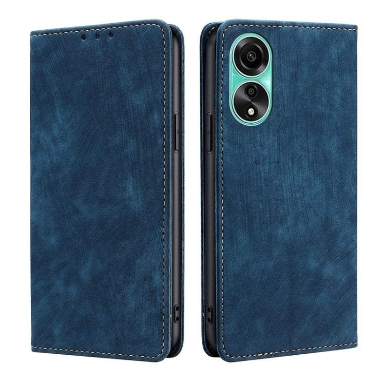 RFID Anti-theft Brush Magnetic Leather Phone Case, For OPPO A2 Pro 5G, For OPPO A58 4G, For OPPO Reno10 5G / Reno10 Pro 5G Global, For OPPO A78 4G