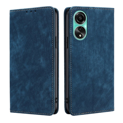 RFID Anti-theft Brush Magnetic Leather Phone Case, For OPPO A2 Pro 5G, For OPPO A58 4G, For OPPO Reno10 5G / Reno10 Pro 5G Global, For OPPO A78 4G