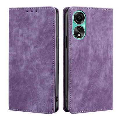 RFID Anti-theft Brush Magnetic Leather Phone Case, For OPPO A2 Pro 5G, For OPPO A58 4G, For OPPO Reno10 5G / Reno10 Pro 5G Global, For OPPO A78 4G