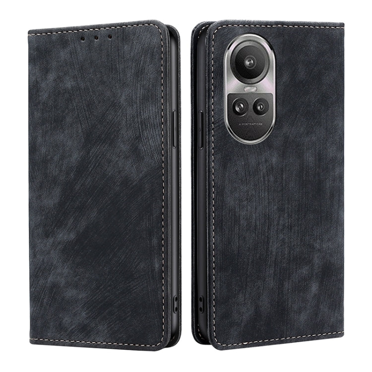 RFID Anti-theft Brush Magnetic Leather Phone Case, For OPPO A2 Pro 5G, For OPPO A58 4G, For OPPO Reno10 5G / Reno10 Pro 5G Global, For OPPO A78 4G