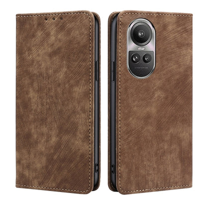 RFID Anti-theft Brush Magnetic Leather Phone Case, For OPPO A2 Pro 5G, For OPPO A58 4G, For OPPO Reno10 5G / Reno10 Pro 5G Global, For OPPO A78 4G
