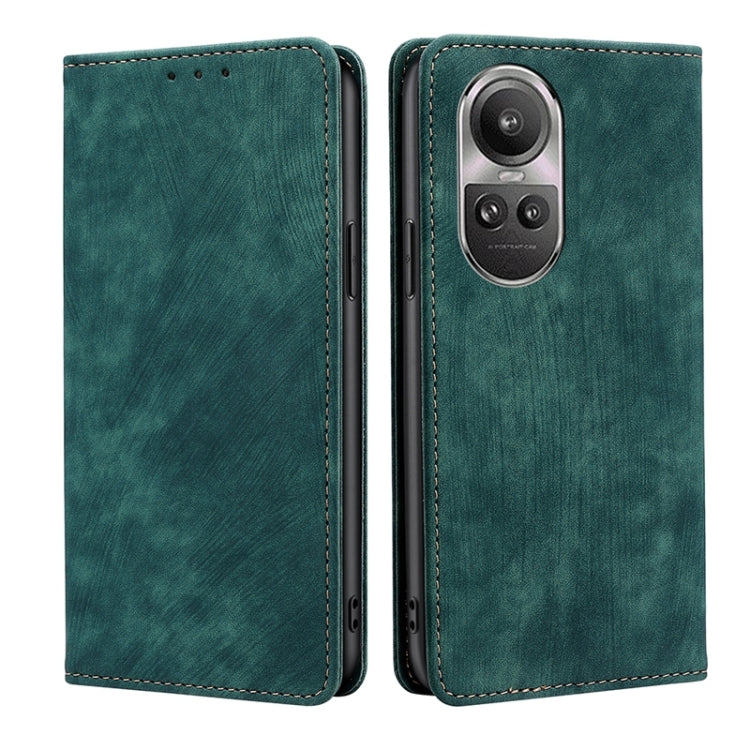 RFID Anti-theft Brush Magnetic Leather Phone Case, For OPPO A2 Pro 5G, For OPPO A58 4G, For OPPO Reno10 5G / Reno10 Pro 5G Global, For OPPO A78 4G