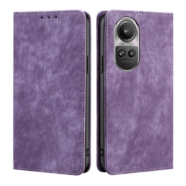 RFID Anti-theft Brush Magnetic Leather Phone Case, For OPPO A2 Pro 5G, For OPPO A58 4G, For OPPO Reno10 5G / Reno10 Pro 5G Global, For OPPO A78 4G