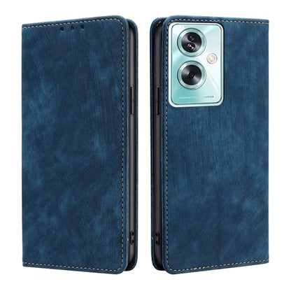 RFID Anti-theft Brush Magnetic Leather Phone Case, For OPPO Reno10 Pro+ 5G, For OPPO A1 5G, For OPPO A79 5G