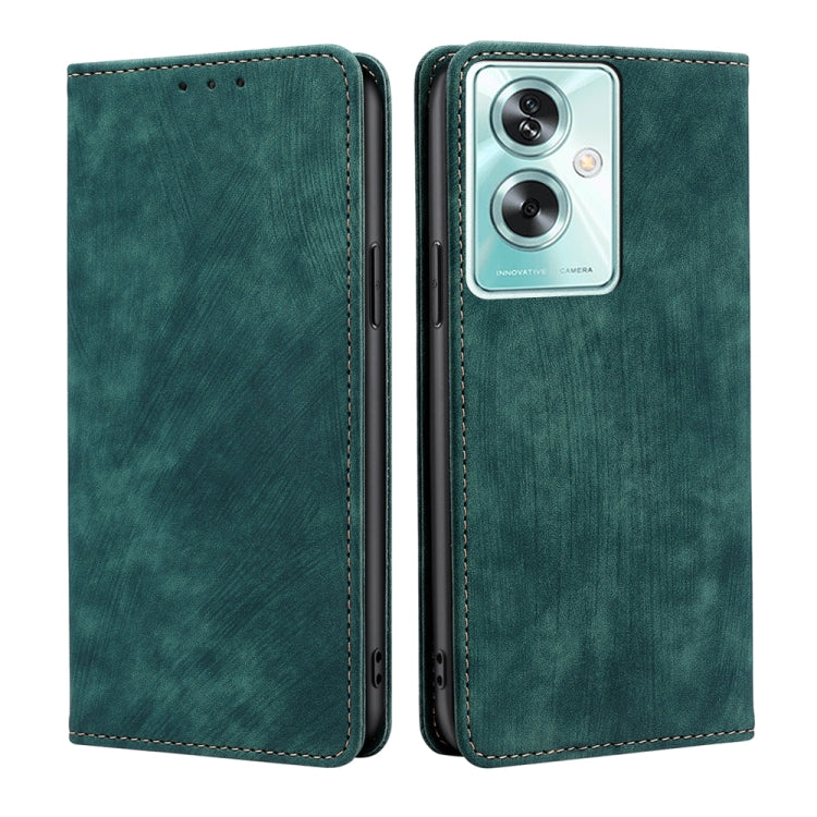 RFID Anti-theft Brush Magnetic Leather Phone Case, For OPPO Reno10 Pro+ 5G, For OPPO A1 5G, For OPPO A79 5G