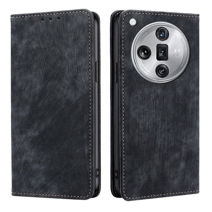 RFID Anti-theft Brush Magnetic Leather Phone Case, For OPPO Reno11 F 5G, For OPPO Find X7 5G, For OPPO Find X7 Ultra 5G, For OPPO A38 4G / A18 4G