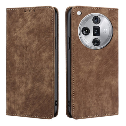 RFID Anti-theft Brush Magnetic Leather Phone Case, For OPPO Reno11 F 5G, For OPPO Find X7 5G, For OPPO Find X7 Ultra 5G, For OPPO A38 4G / A18 4G