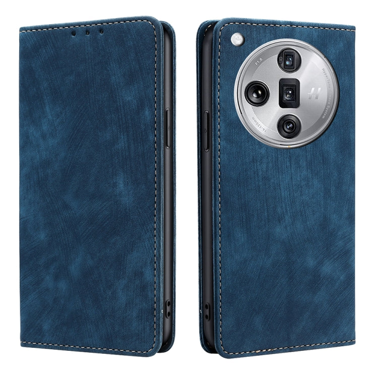 RFID Anti-theft Brush Magnetic Leather Phone Case, For OPPO Reno11 F 5G, For OPPO Find X7 5G, For OPPO Find X7 Ultra 5G, For OPPO A38 4G / A18 4G