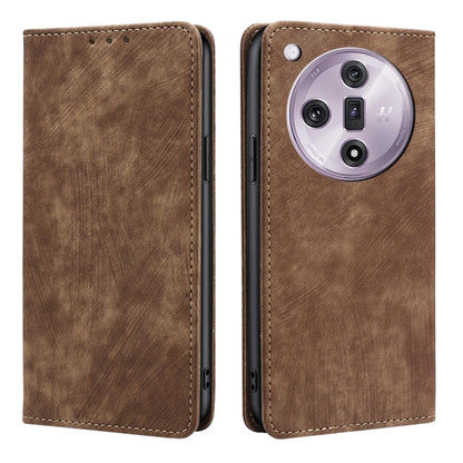 RFID Anti-theft Brush Magnetic Leather Phone Case, For OPPO Reno11 F 5G, For OPPO Find X7 5G, For OPPO Find X7 Ultra 5G, For OPPO A38 4G / A18 4G