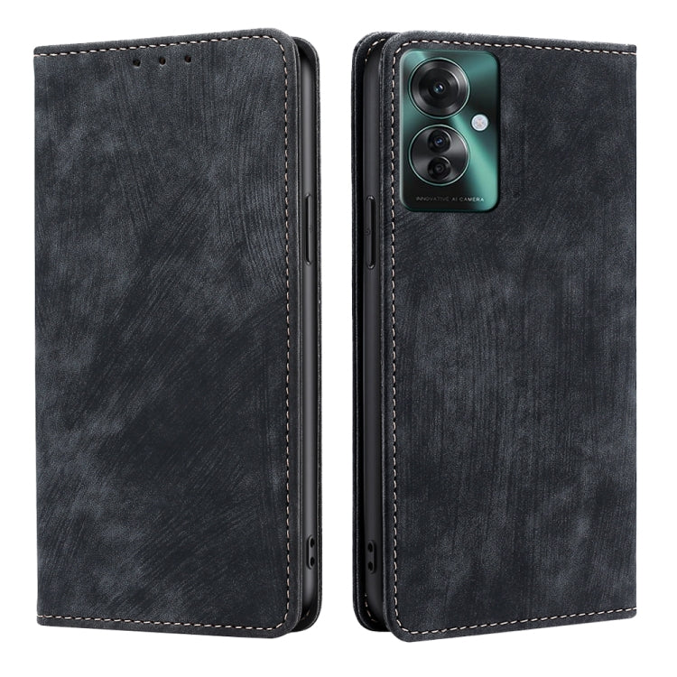 RFID Anti-theft Brush Magnetic Leather Phone Case, For OPPO Reno11 F 5G, For OPPO Find X7 5G, For OPPO Find X7 Ultra 5G, For OPPO A38 4G / A18 4G