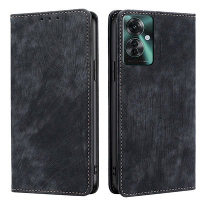RFID Anti-theft Brush Magnetic Leather Phone Case, For OPPO Reno11 F 5G, For OPPO Find X7 5G, For OPPO Find X7 Ultra 5G, For OPPO A38 4G / A18 4G