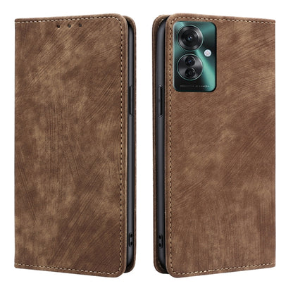 RFID Anti-theft Brush Magnetic Leather Phone Case, For OPPO Reno11 F 5G, For OPPO Find X7 5G, For OPPO Find X7 Ultra 5G, For OPPO A38 4G / A18 4G
