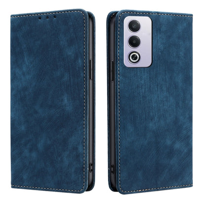 RFID Anti-theft Brush Magnetic Leather Phone Case, For OPPO Reno12 F 5G, For OPPO A3 Pro 5G India, For OPPO Reno12 5G Global, For OPPO A60 4G Global