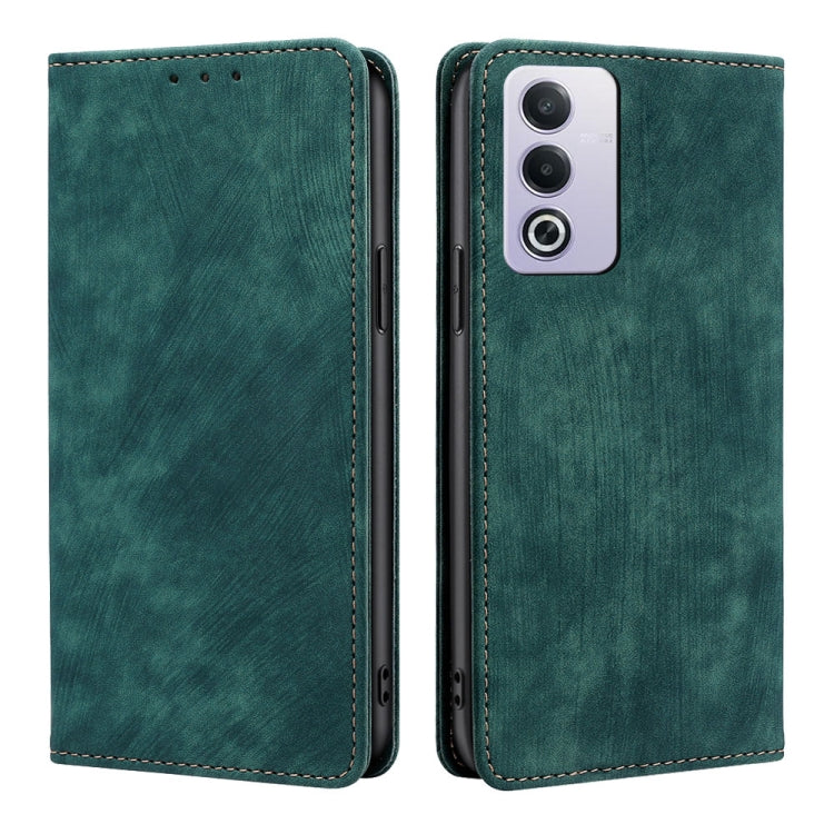 RFID Anti-theft Brush Magnetic Leather Phone Case, For OPPO Reno12 F 5G, For OPPO A3 Pro 5G India, For OPPO Reno12 5G Global, For OPPO A60 4G Global