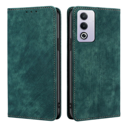 RFID Anti-theft Brush Magnetic Leather Phone Case, For OPPO Reno12 F 5G, For OPPO A3 Pro 5G India, For OPPO Reno12 5G Global, For OPPO A60 4G Global