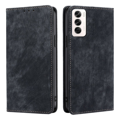 RFID Anti-theft Brush Magnetic Leather Phone Case, For OPPO Reno12 F 5G, For OPPO A3 Pro 5G India, For OPPO Reno12 5G Global, For OPPO A60 4G Global