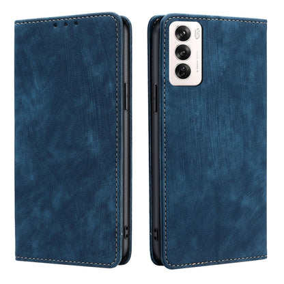 RFID Anti-theft Brush Magnetic Leather Phone Case, For OPPO Reno12 F 5G, For OPPO A3 Pro 5G India, For OPPO Reno12 5G Global, For OPPO A60 4G Global