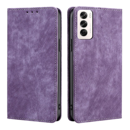 RFID Anti-theft Brush Magnetic Leather Phone Case, For OPPO Reno12 F 5G, For OPPO A3 Pro 5G India, For OPPO Reno12 5G Global, For OPPO A60 4G Global