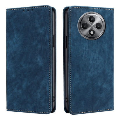RFID Anti-theft Brush Magnetic Leather Phone Case, For OPPO Reno12 F 5G, For OPPO A3 Pro 5G India, For OPPO Reno12 5G Global, For OPPO A60 4G Global