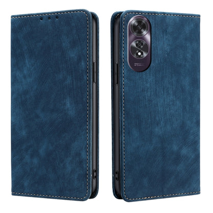 RFID Anti-theft Brush Magnetic Leather Phone Case, For OPPO Reno12 F 5G, For OPPO A3 Pro 5G India, For OPPO Reno12 5G Global, For OPPO A60 4G Global
