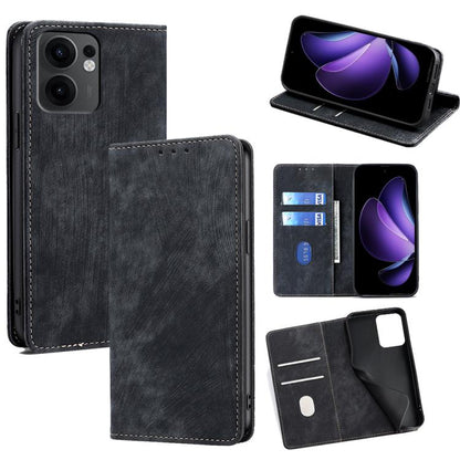 RFID Anti-theft Brush Magnetic Leather Phone Case, For OPPO F29 5G Global, For OPPO A5 Pro 5G Global, For OPPO Reno13 F 5G / 4G, For OPPO A3 5G India