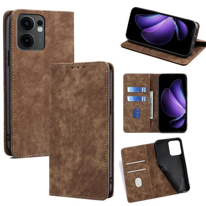 RFID Anti-theft Brush Magnetic Leather Phone Case, For OPPO F29 5G Global, For OPPO A5 Pro 5G Global, For OPPO Reno13 F 5G / 4G, For OPPO A3 5G India