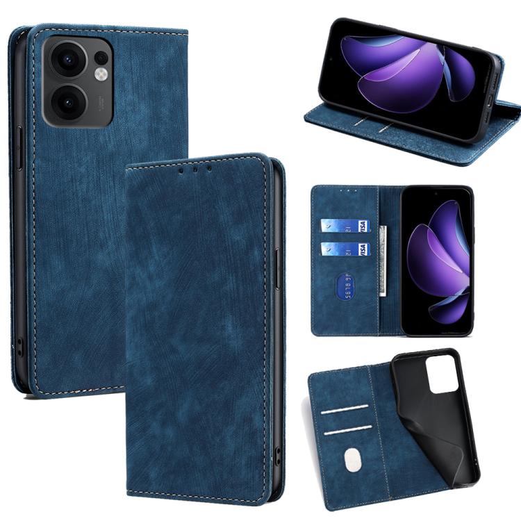 RFID Anti-theft Brush Magnetic Leather Phone Case, For OPPO F29 5G Global, For OPPO A5 Pro 5G Global, For OPPO Reno13 F 5G / 4G, For OPPO A3 5G India