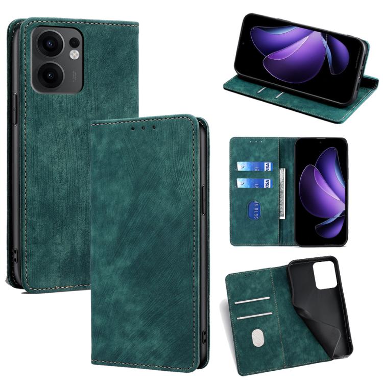 RFID Anti-theft Brush Magnetic Leather Phone Case, For OPPO F29 5G Global, For OPPO A5 Pro 5G Global, For OPPO Reno13 F 5G / 4G, For OPPO A3 5G India