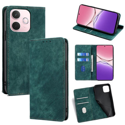 RFID Anti-theft Brush Magnetic Leather Phone Case, For OPPO F29 5G Global, For OPPO A5 Pro 5G Global, For OPPO Reno13 F 5G / 4G, For OPPO A3 5G India