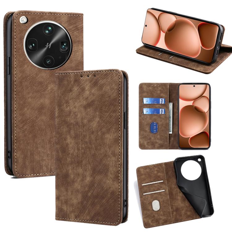 RFID Anti-theft Brush Magnetic Leather Phone Case, For OPPO A5 5G 2025 Global, For OPPO Find X8s+ 5G, For OPPO Find X8s 5G, For OPPO Find X8 Ultra 5G