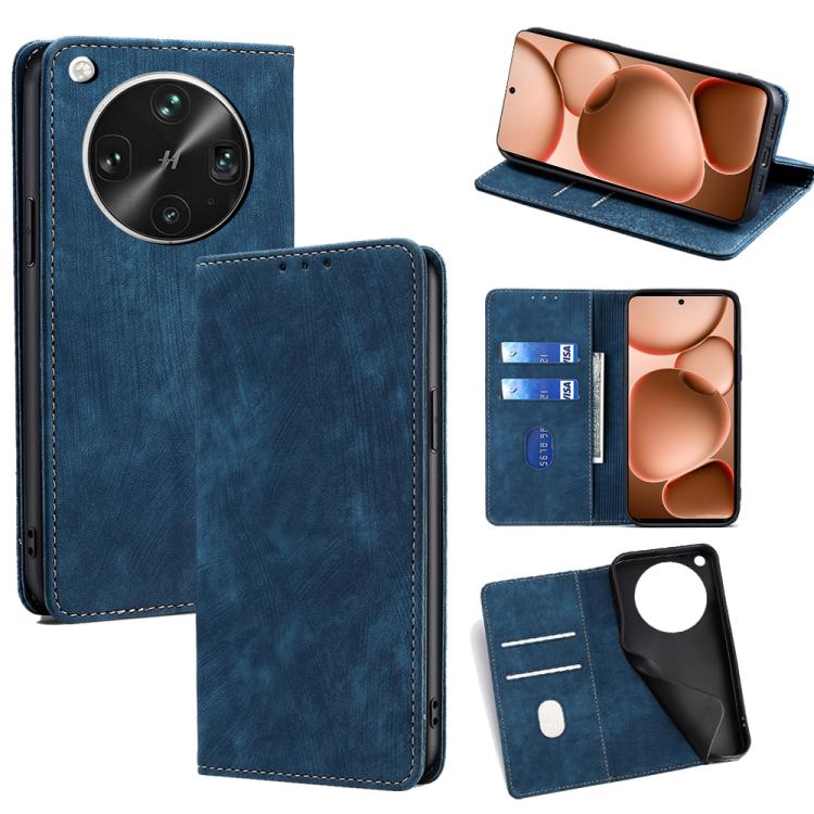 RFID Anti-theft Brush Magnetic Leather Phone Case, For OPPO A5 5G 2025 Global, For OPPO Find X8s+ 5G, For OPPO Find X8s 5G, For OPPO Find X8 Ultra 5G