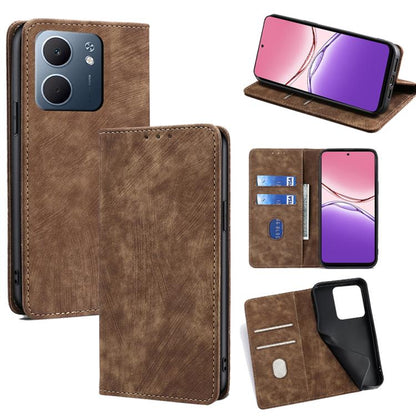 RFID Anti-theft Brush Magnetic Leather Phone Case, For OPPO Find X9 Pro 5G, For OPPO K13 Turbo Pro 5G, For OPPO Reno14 F 5G, For OPPO A5x 5G Global