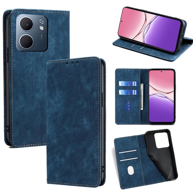 RFID Anti-theft Brush Magnetic Leather Phone Case, For OPPO Find X9 Pro 5G, For OPPO K13 Turbo Pro 5G, For OPPO Reno14 F 5G, For OPPO A5x 5G Global