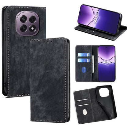 RFID Anti-theft Brush Magnetic Leather Phone Case, For OPPO F29 5G Global, For OPPO A5 Pro 5G Global, For OPPO Reno13 F 5G / 4G, For OPPO A3 5G India