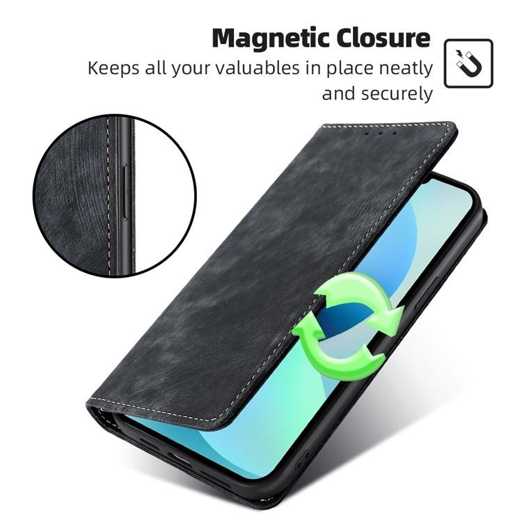RFID Anti-theft Brush Magnetic Leather Phone Case, For OPPO F29 5G Global, For OPPO A5 Pro 5G Global, For OPPO Reno13 F 5G / 4G, For OPPO A3 5G India