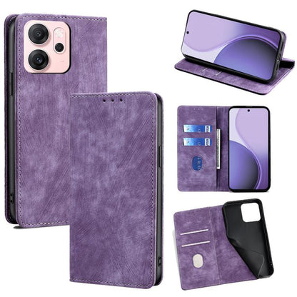 RFID Anti-theft Brush Magnetic Leather Phone Case, For OPPO Find X9 Pro 5G, For OPPO K13 Turbo Pro 5G, For OPPO Reno14 F 5G, For OPPO A5x 5G Global