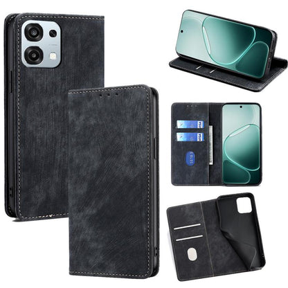 RFID Anti-theft Brush Magnetic Leather Phone Case, For OPPO A6x 4G Global, For OPPO Reno15 5G Global, For OPPO Find X9 5G, For OPPO F31 5G