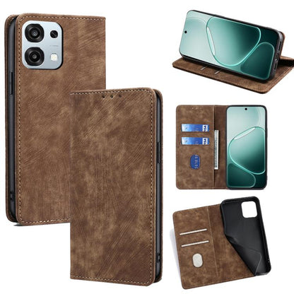 RFID Anti-theft Brush Magnetic Leather Phone Case, For OPPO A6x 4G Global, For OPPO Reno15 5G Global, For OPPO Find X9 5G, For OPPO F31 5G