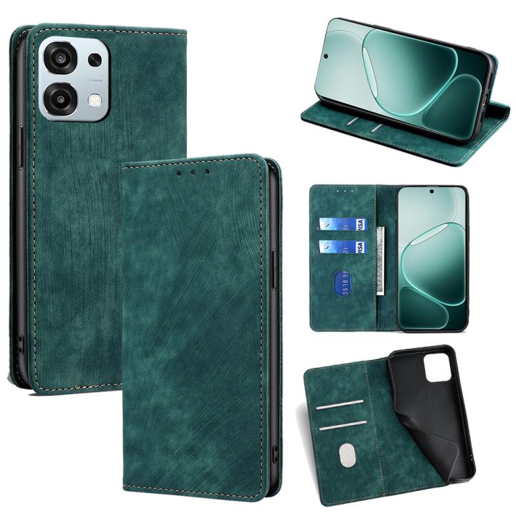 RFID Anti-theft Brush Magnetic Leather Phone Case, For OPPO A6x 4G Global, For OPPO Reno15 5G Global, For OPPO Find X9 5G, For OPPO F31 5G