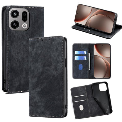 RFID Anti-theft Brush Magnetic Leather Phone Case, For OPPO A6x 4G Global, For OPPO Reno15 5G Global, For OPPO Find X9 5G, For OPPO F31 5G