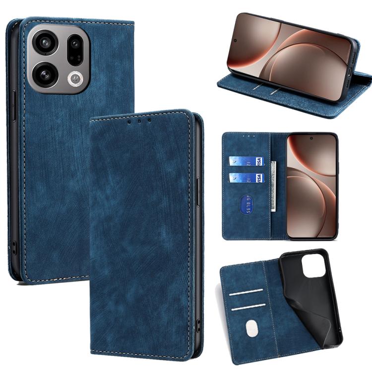 RFID Anti-theft Brush Magnetic Leather Phone Case, For OPPO A6x 4G Global, For OPPO Reno15 5G Global, For OPPO Find X9 5G, For OPPO F31 5G