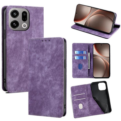 RFID Anti-theft Brush Magnetic Leather Phone Case, For OPPO A6x 4G Global, For OPPO Reno15 5G Global, For OPPO Find X9 5G, For OPPO F31 5G