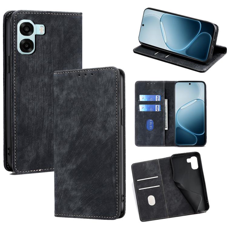 RFID Anti-theft Brush Magnetic Leather Phone Case, For OPPO A6x 4G Global, For OPPO Reno15 5G Global, For OPPO Find X9 5G, For OPPO F31 5G
