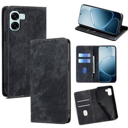 RFID Anti-theft Brush Magnetic Leather Phone Case, For OPPO A6x 4G Global, For OPPO Reno15 5G Global, For OPPO Find X9 5G, For OPPO F31 5G