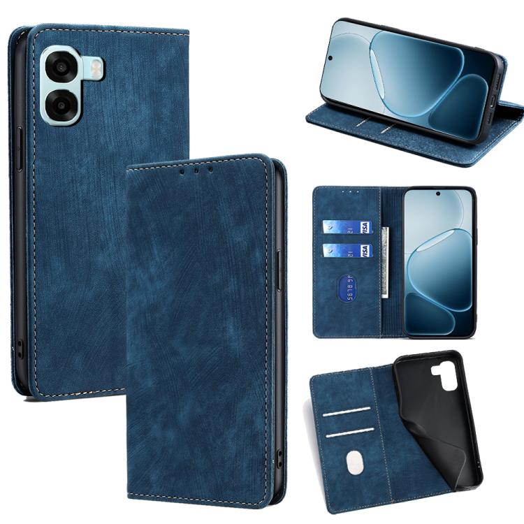 RFID Anti-theft Brush Magnetic Leather Phone Case, For OPPO A6x 4G Global, For OPPO Reno15 5G Global, For OPPO Find X9 5G, For OPPO F31 5G