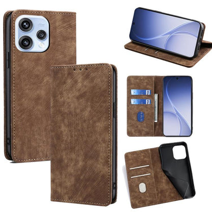 RFID Anti-theft Brush Magnetic Leather Phone Case, For OPPO A6x 4G Global, For OPPO Reno15 5G Global, For OPPO Find X9 5G, For OPPO F31 5G